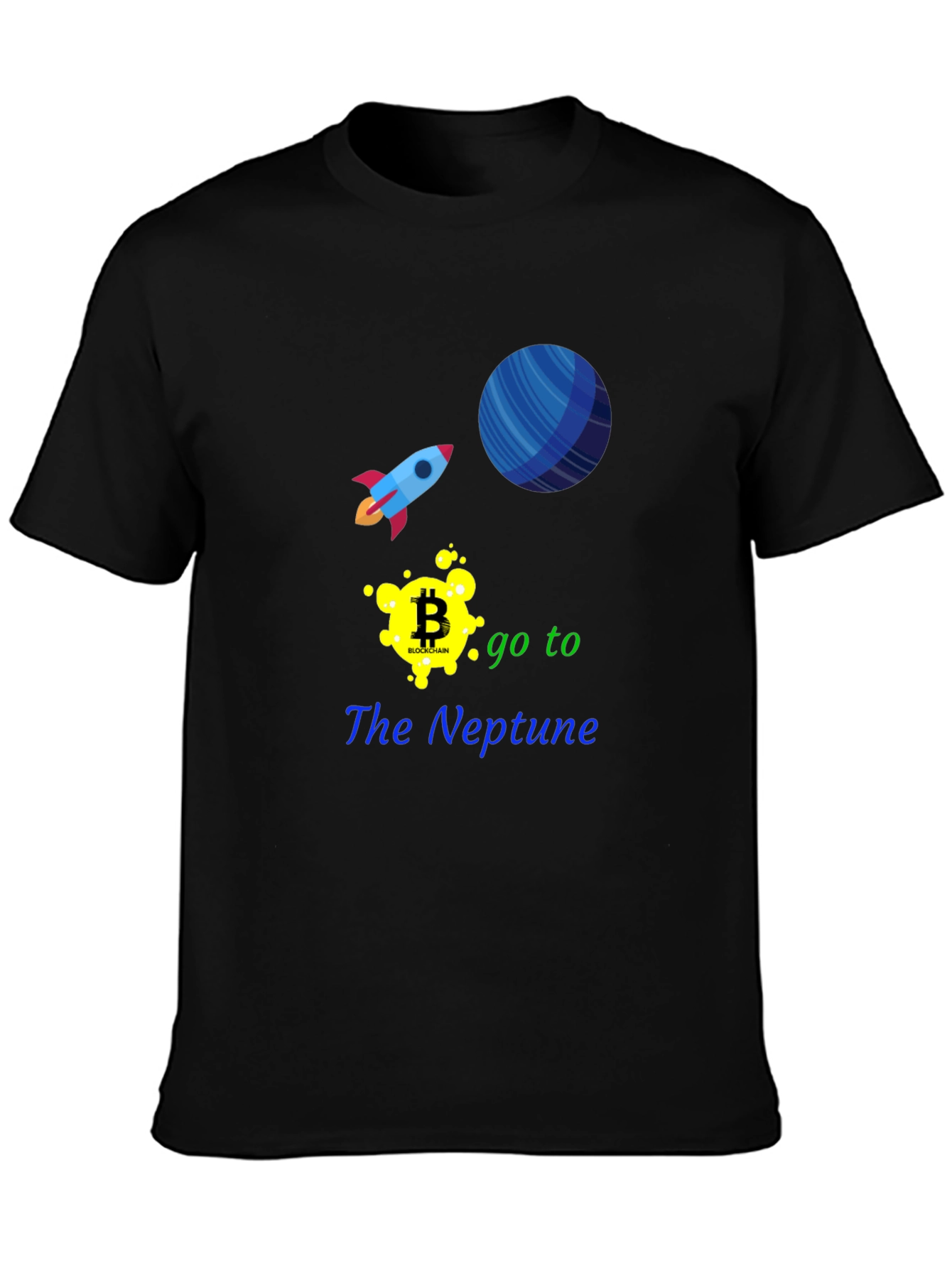 Bitcoin to Neptune Black T-Shirt