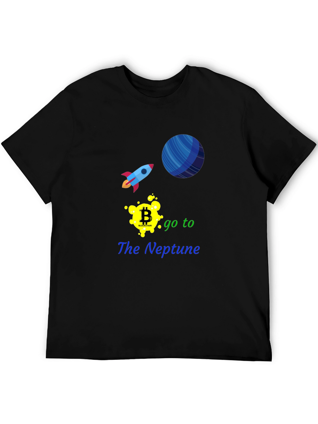 Bitcoin to Neptune Black T-Shirt