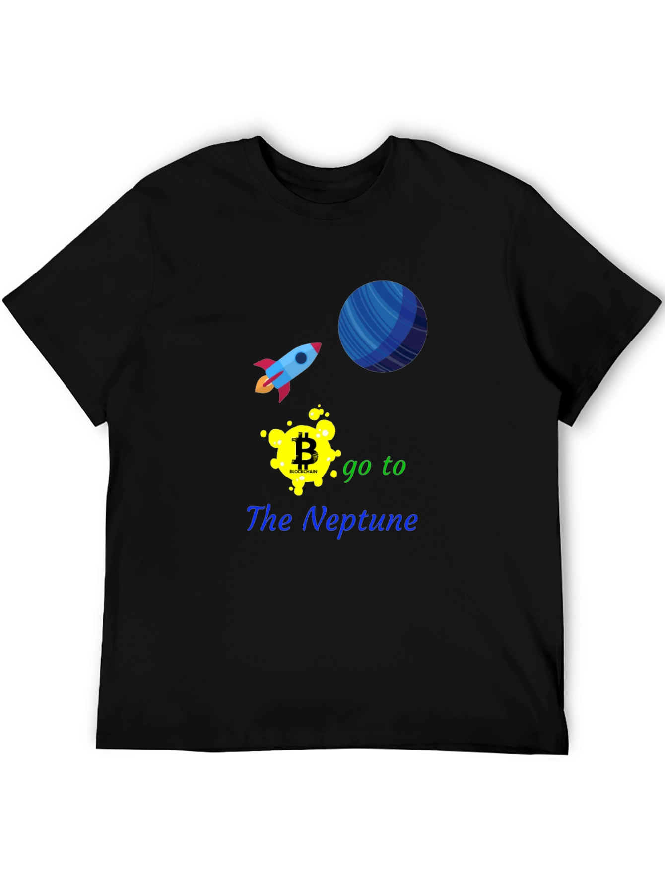 Bitcoin to Neptune Black T-Shirt