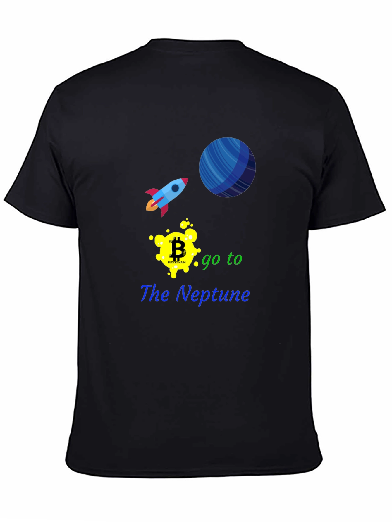 Bitcoin to Neptune Black T-Shirt