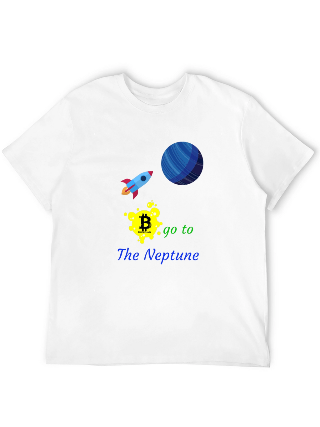 Bitcoin to Neptune Black T-Shirt