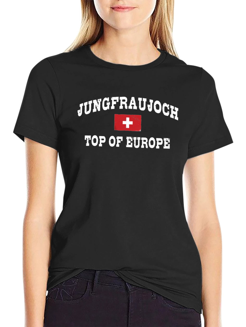 Jungfraujoch Top of Europe Black T-Shirt
