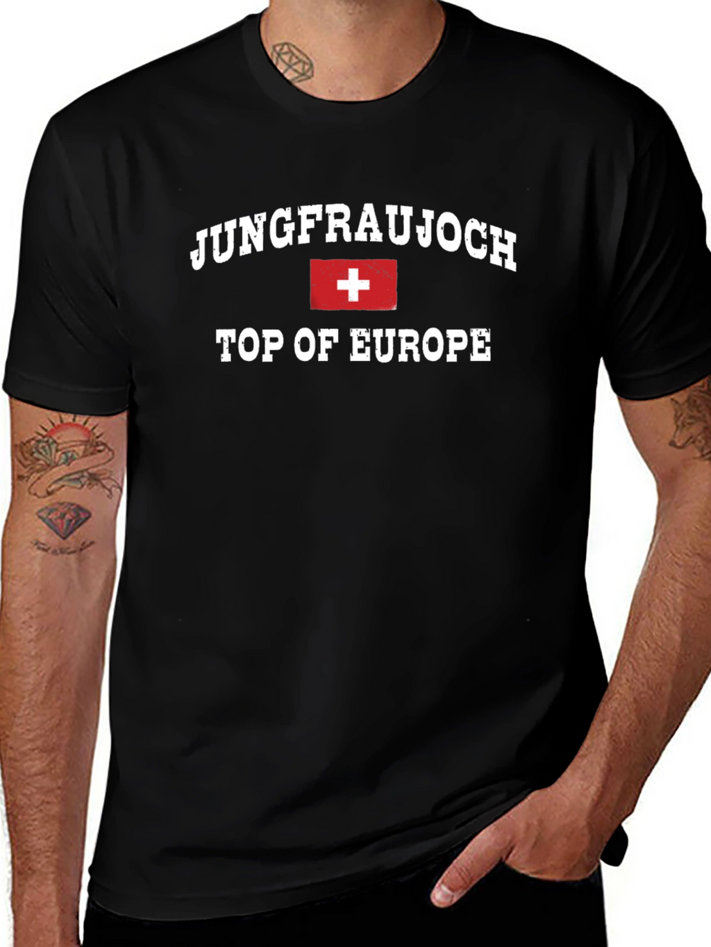 Jungfraujoch Top of Europe Black T-Shirt