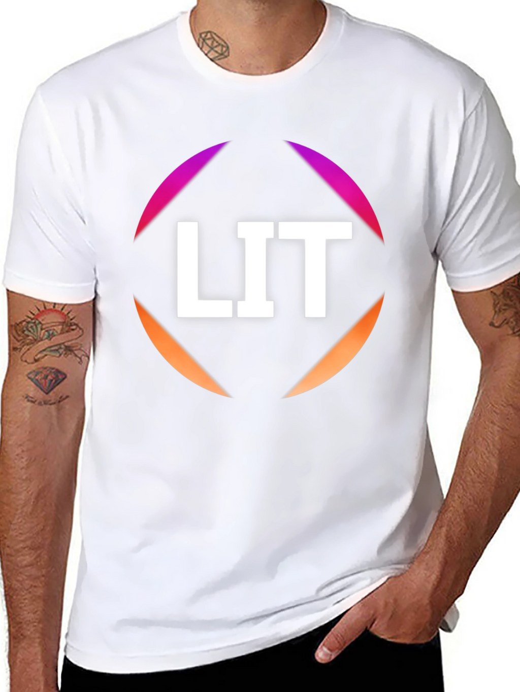LIT Graphic Tee - Stylish Black Cotton T-Shirt