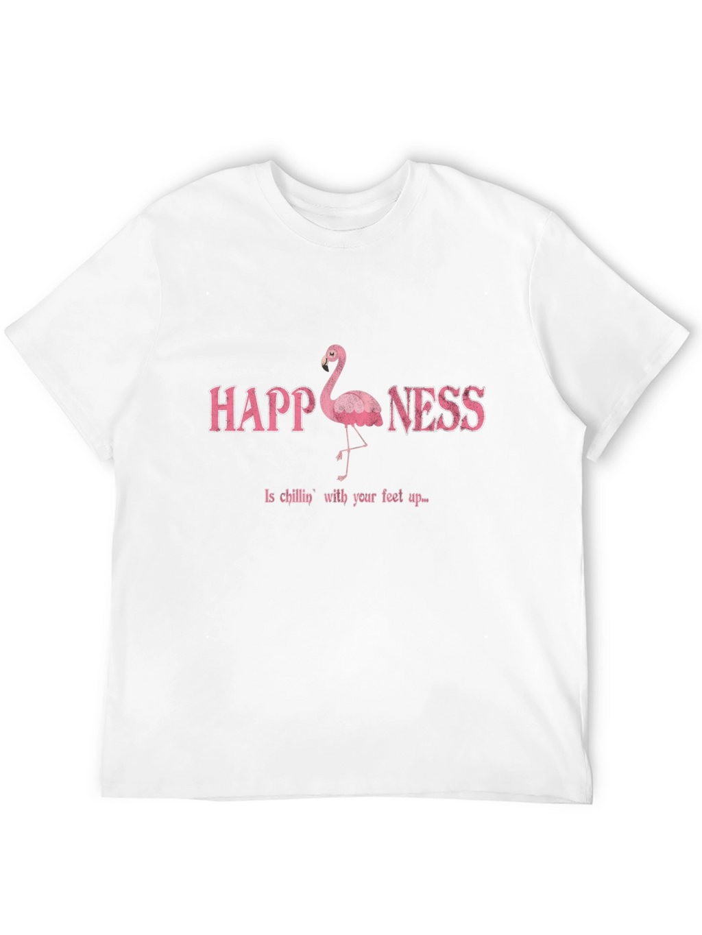 Happiness Flamingo Graphic Black T-Shirt