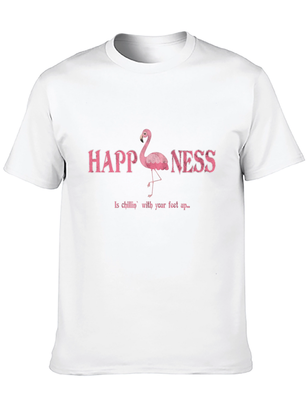Happiness Flamingo Graphic Black T-Shirt