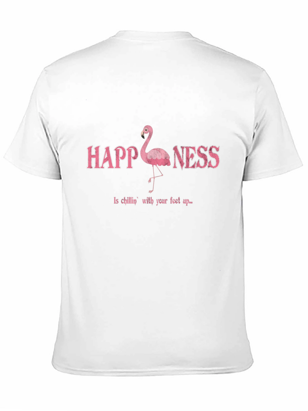 Happiness Flamingo Graphic Black T-Shirt