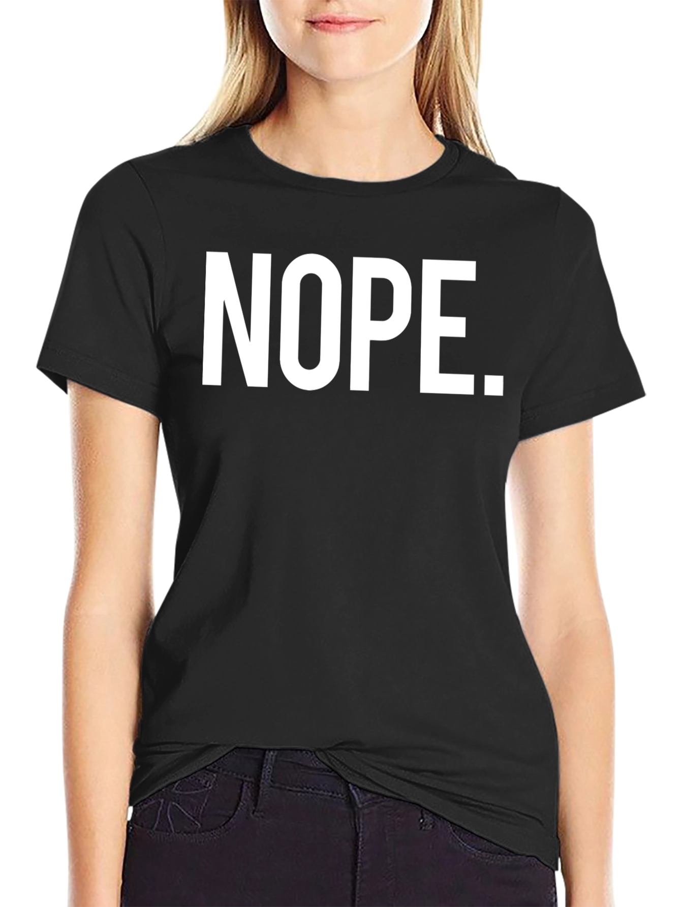 Nope Graphic T-Shirt - Black Casual Tee