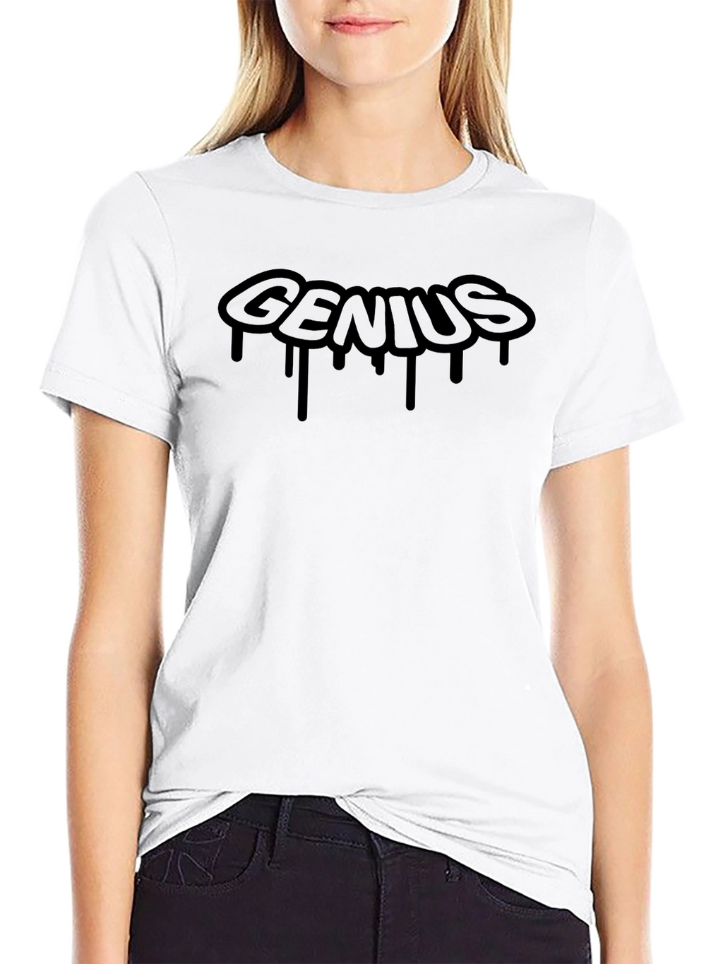 Genius Drip Graphic T-Shirt - Black Tee