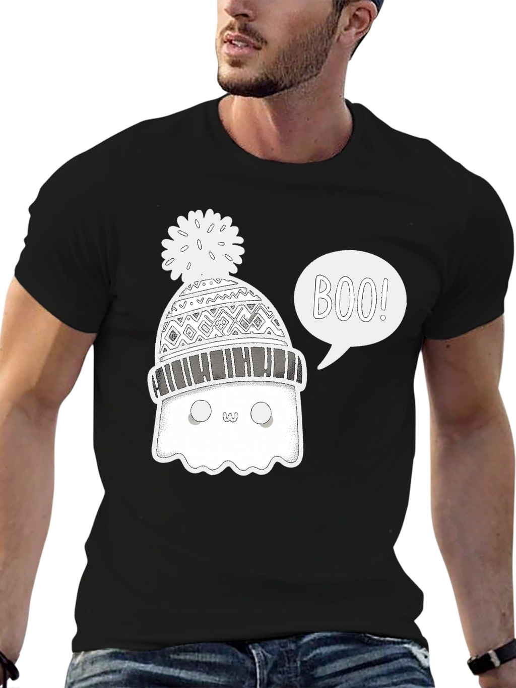 Boo Ghost Winter Hat T-Shirt