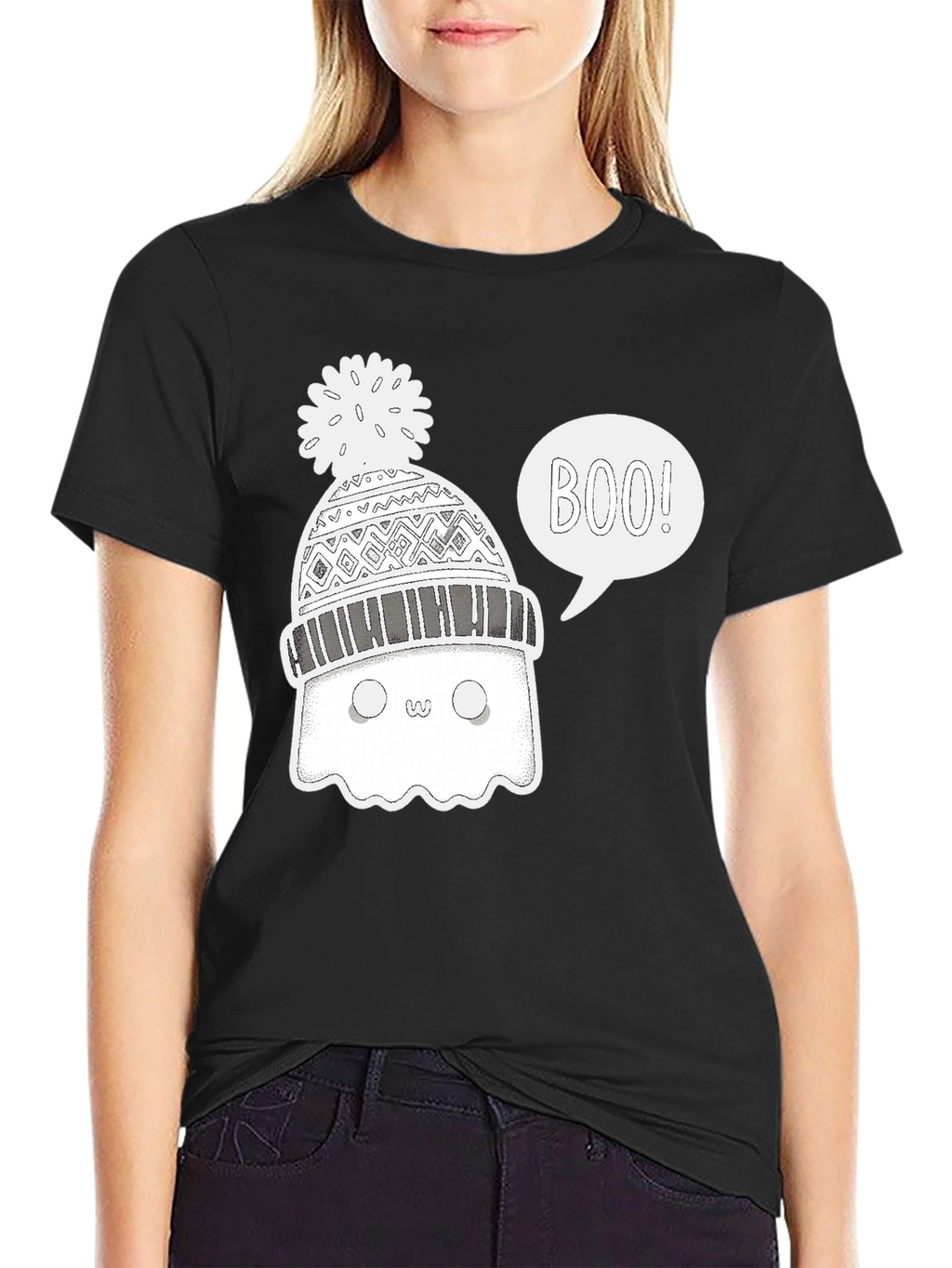 Boo Ghost Winter Hat T-Shirt