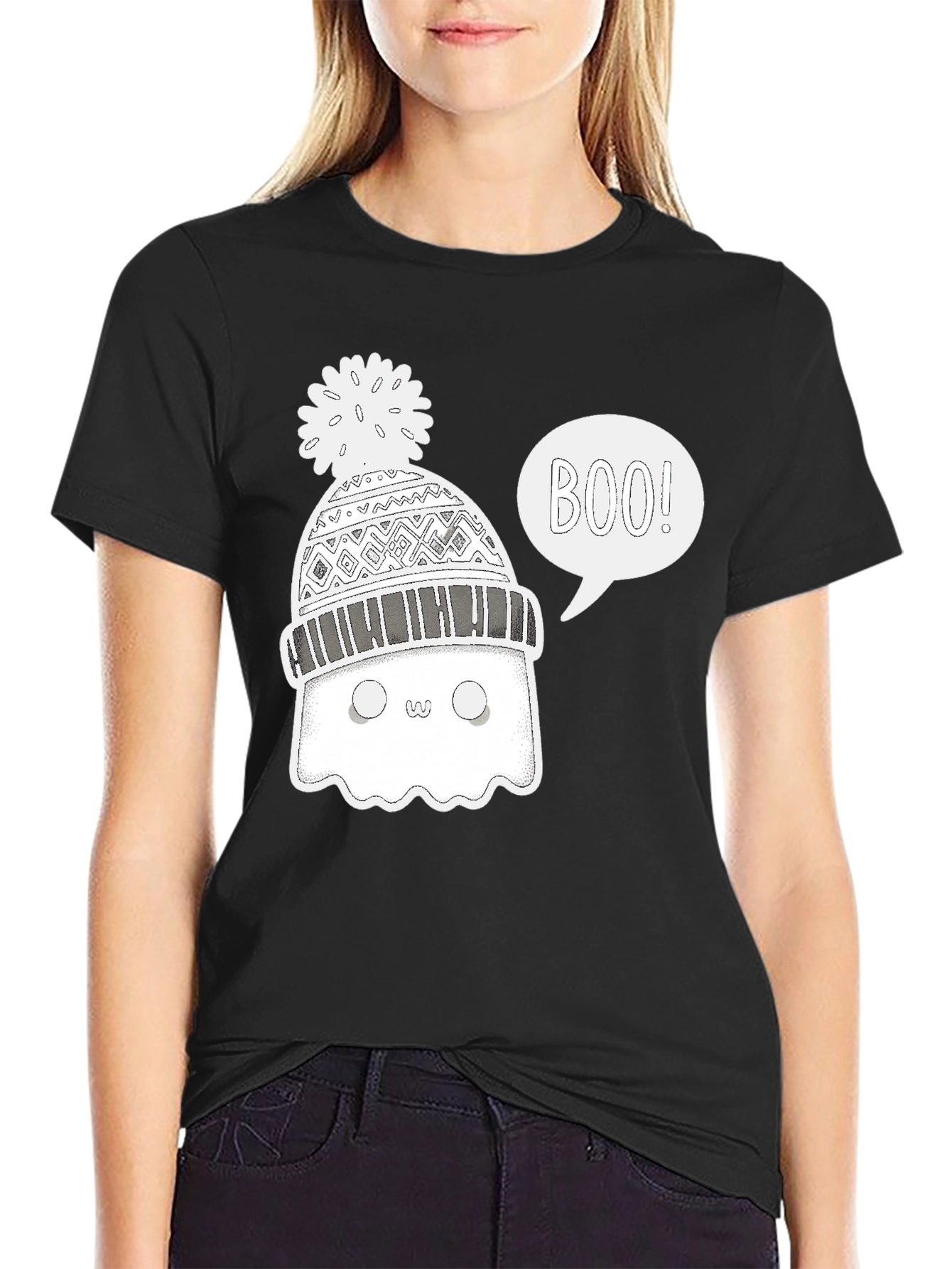 Boo Ghost Winter Hat T-Shirt