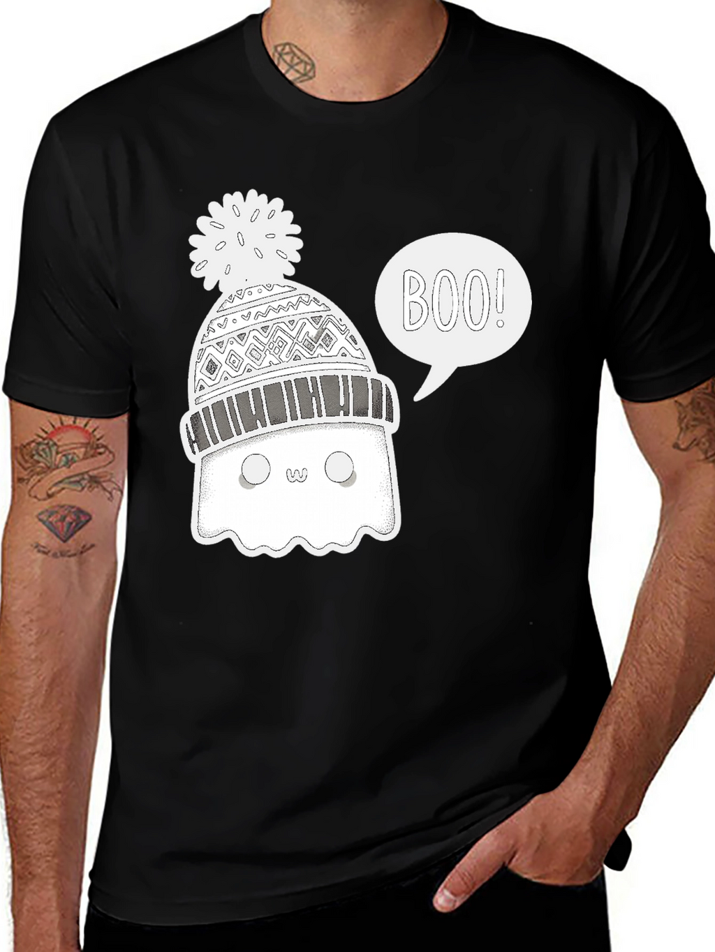 Boo Ghost Winter Hat T-Shirt