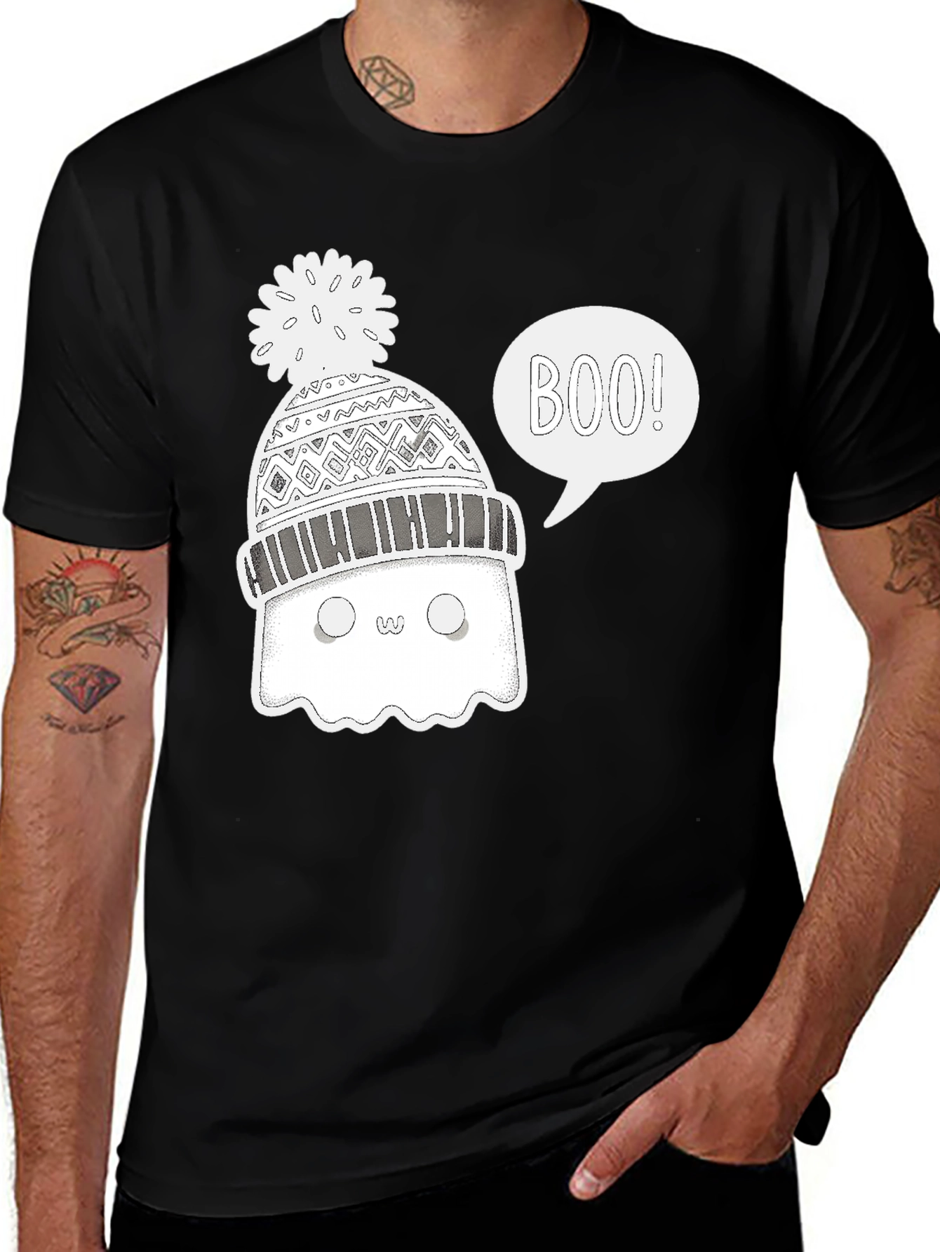 Boo Ghost Winter Hat T-Shirt