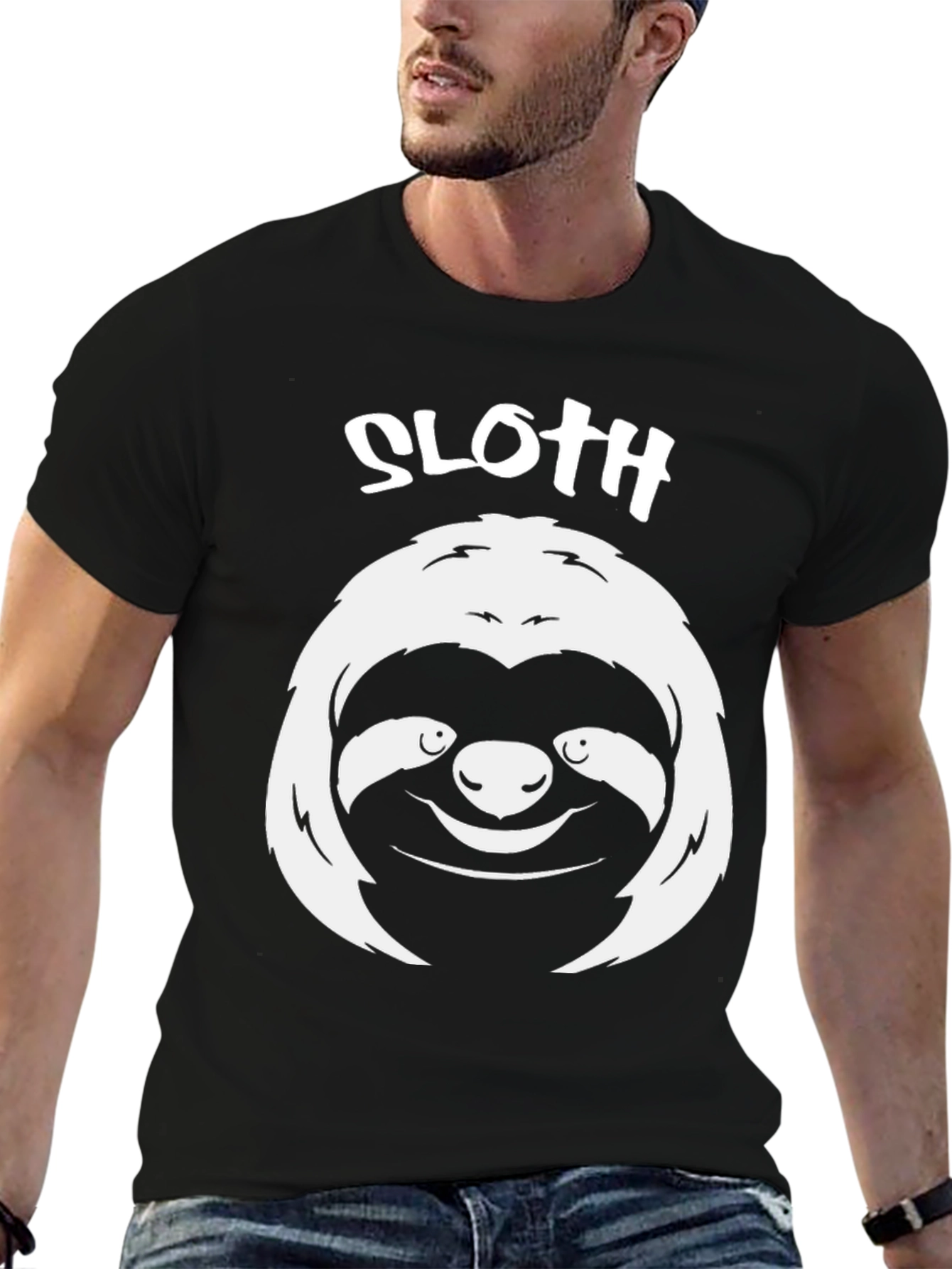 Sloth Graphic Tee - Mens Black T-Shirt