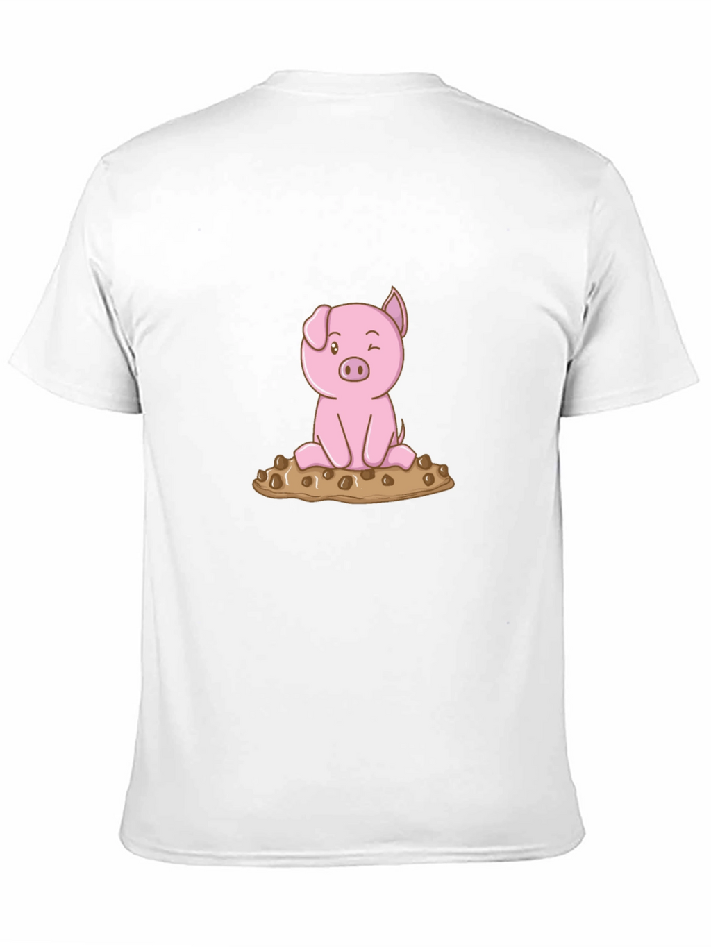 Cute Pig Graphic Tee - Black Cotton T-Shirt