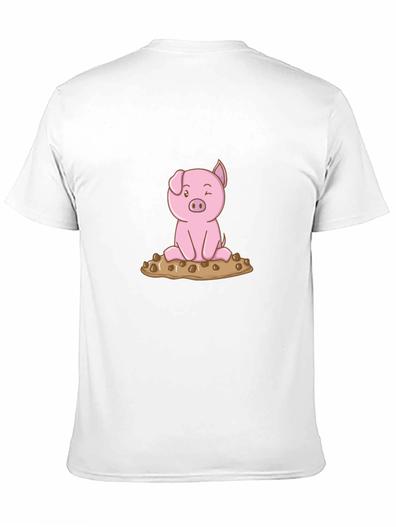 Cute Pig Graphic Tee - Black Cotton T-Shirt