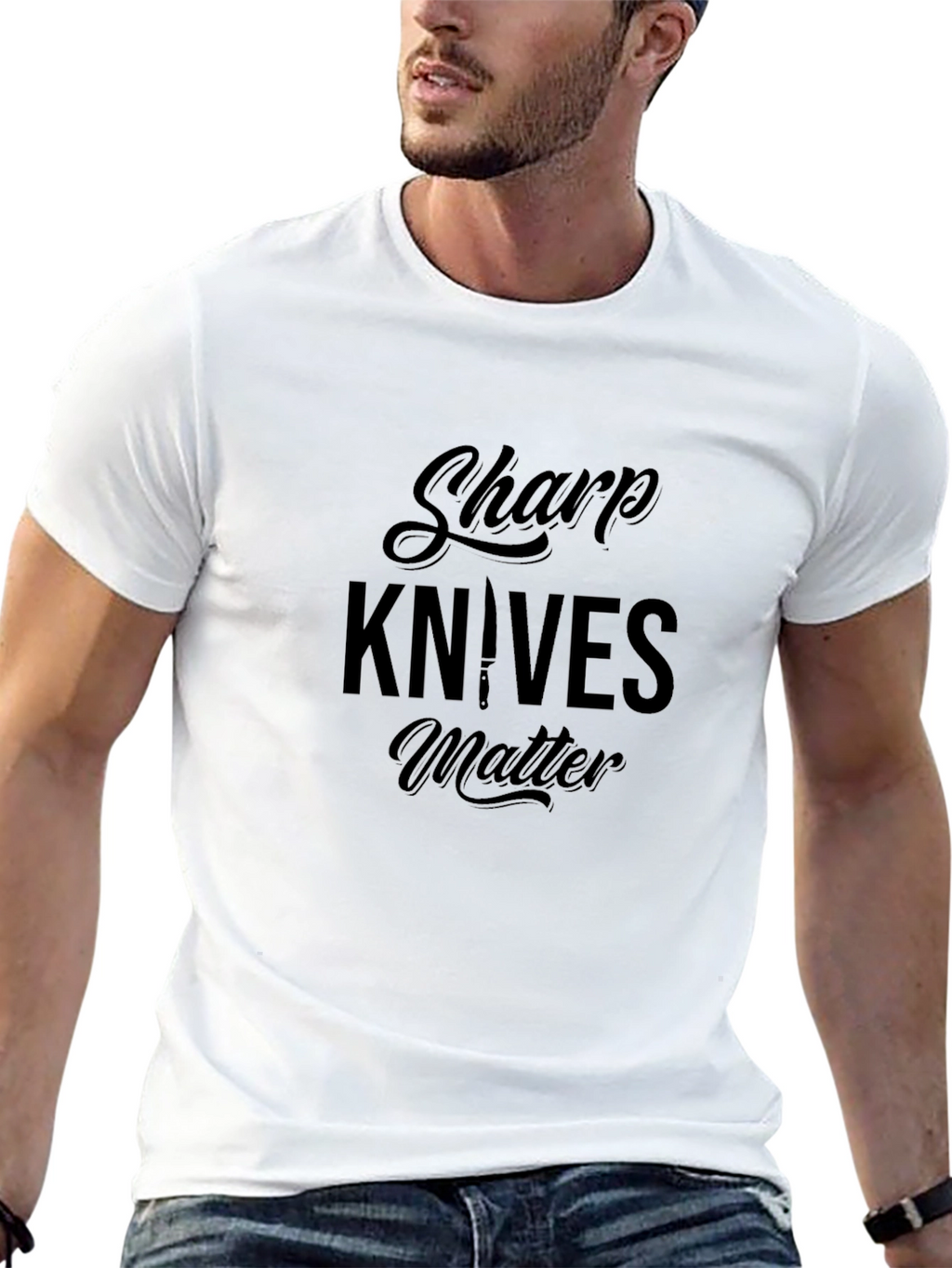 Sharp Knives Matter Graphic Tee - Black Cotton T-Shirt