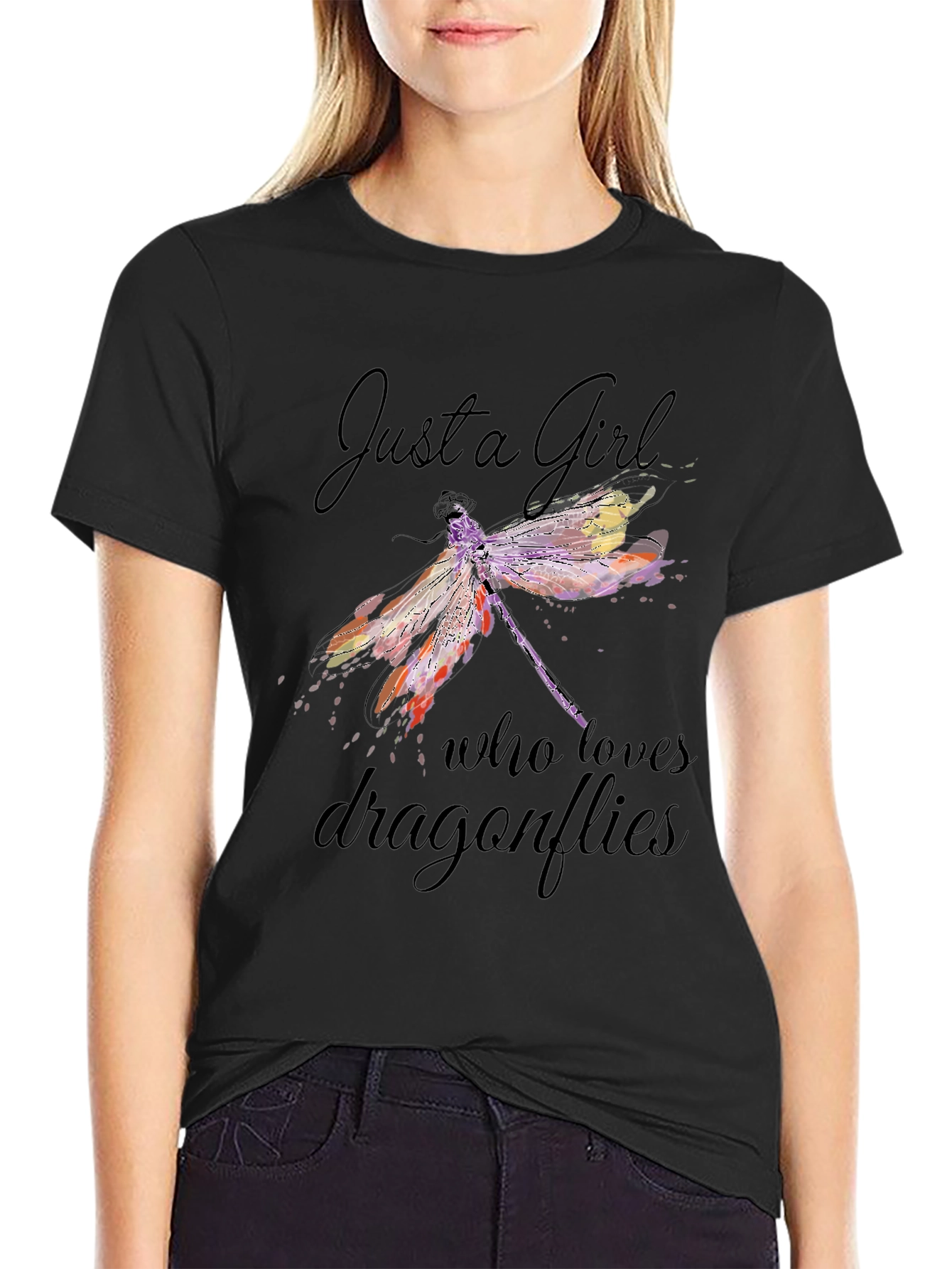 Dragonfly Lover T-Shirt - Just A Girl Who Loves Dragonflies