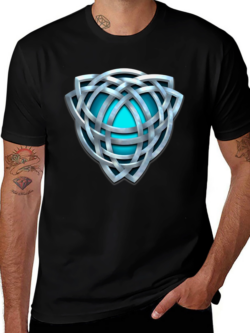 Celtic Knot Graphic Tee - Black