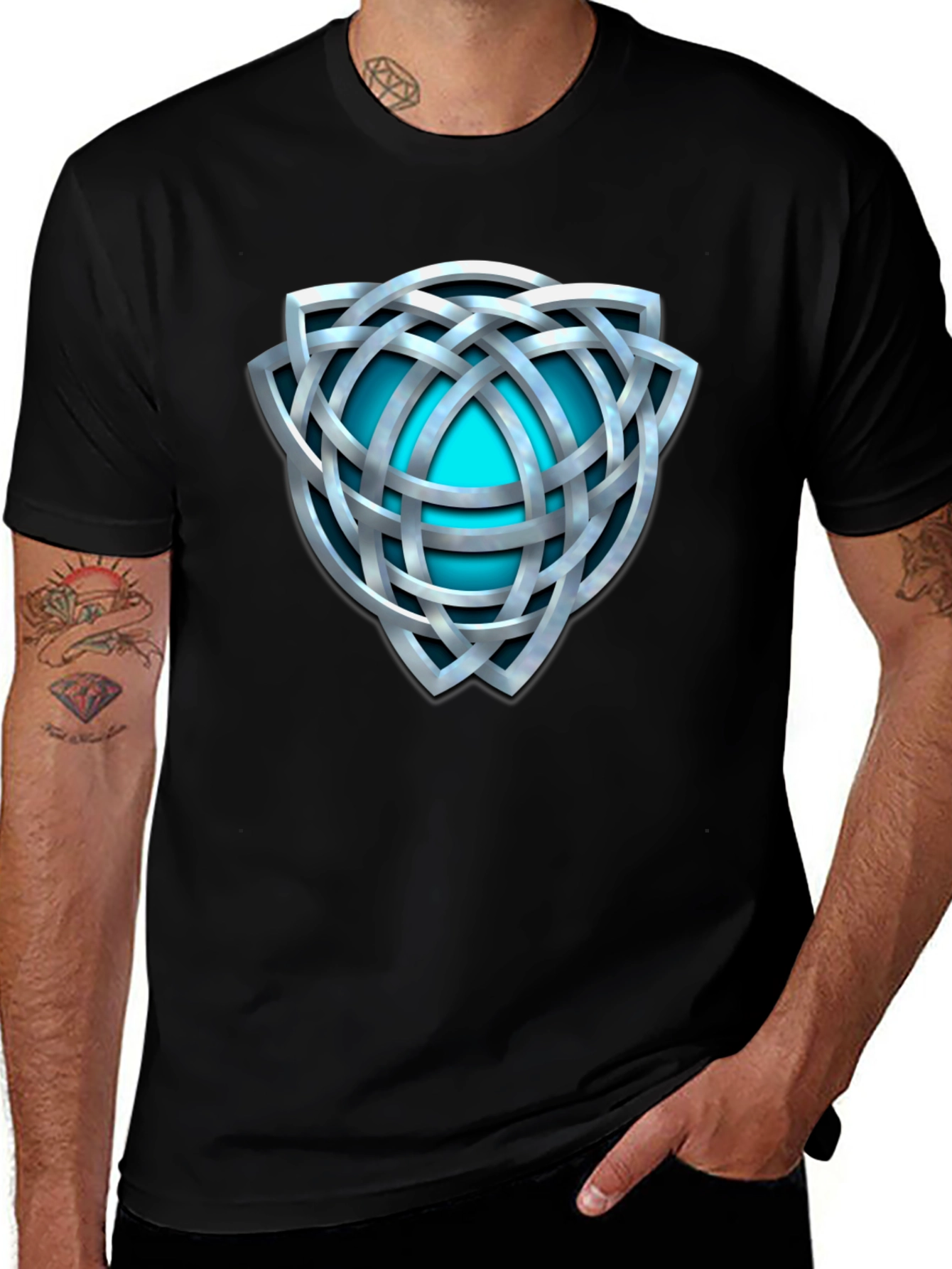 Celtic Knot Graphic Tee - Black