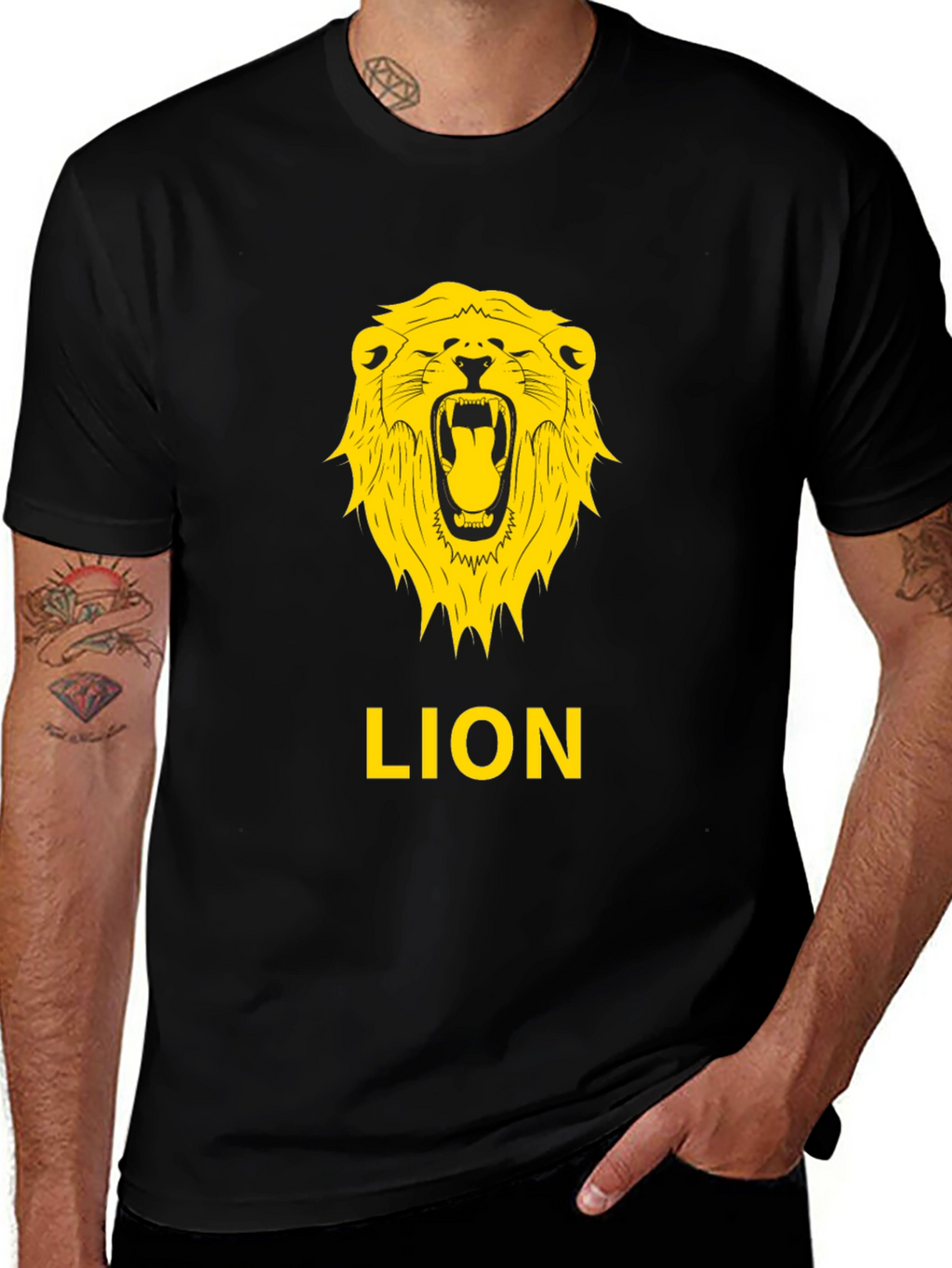 Lion Graphic Tee - Bold Black T-Shirt
