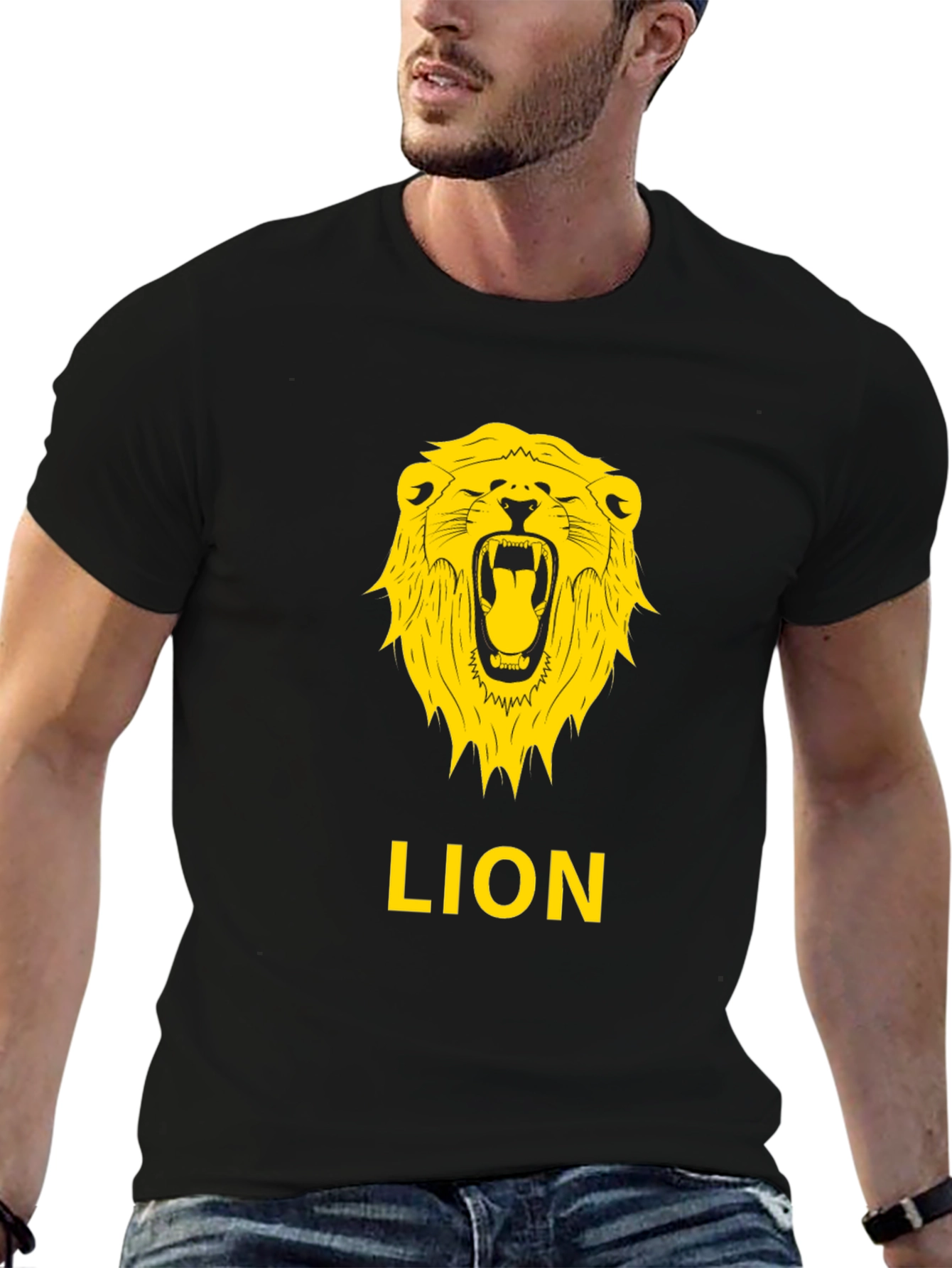 Lion Graphic Tee - Bold Black T-Shirt