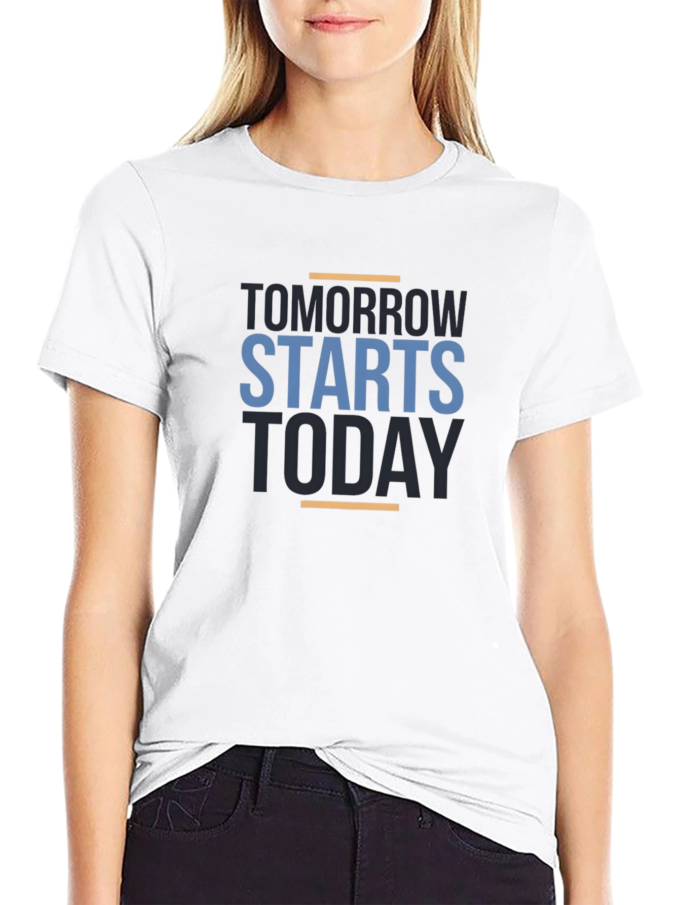 Motivational Tomorrow Starts Today Black T-Shirt