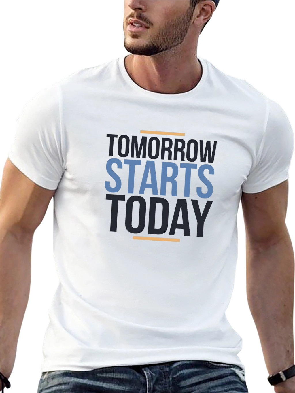 Motivational Tomorrow Starts Today Black T-Shirt