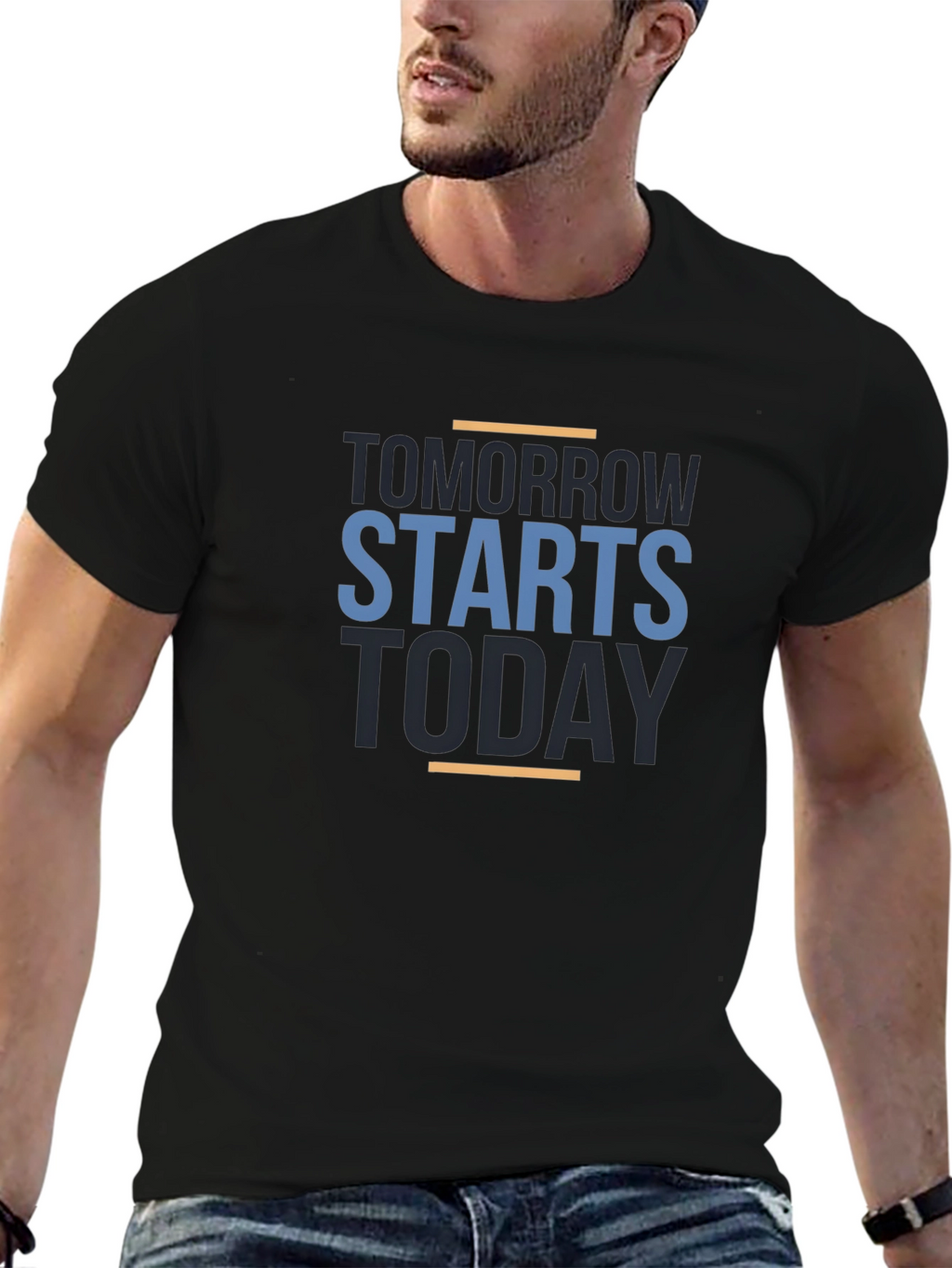 Motivational Tomorrow Starts Today Black T-Shirt