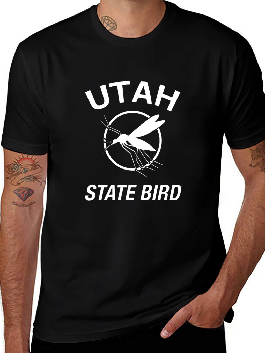 Utah State Bird Mosquito T-Shirt - Black