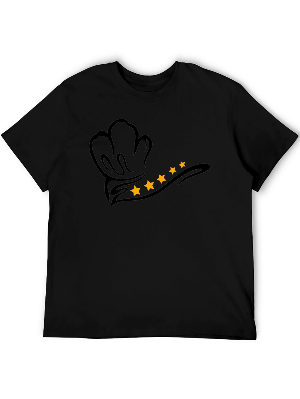 Chef Hat Star Rating Graphic T-Shirt - Black