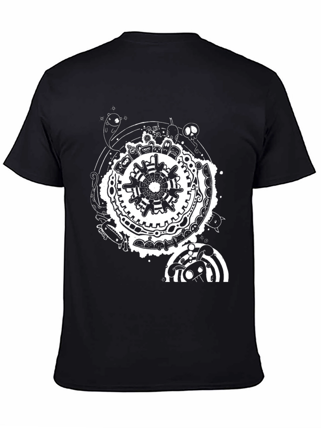 Unique Graphic Print Black T-Shirt