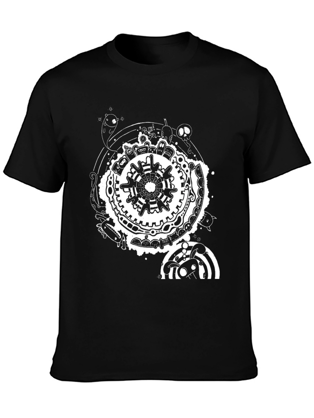 Unique Graphic Print Black T-Shirt
