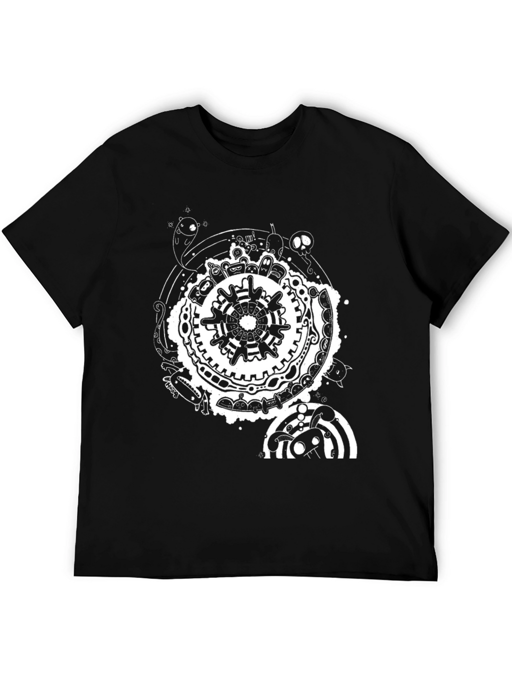 Unique Graphic Print Black T-Shirt