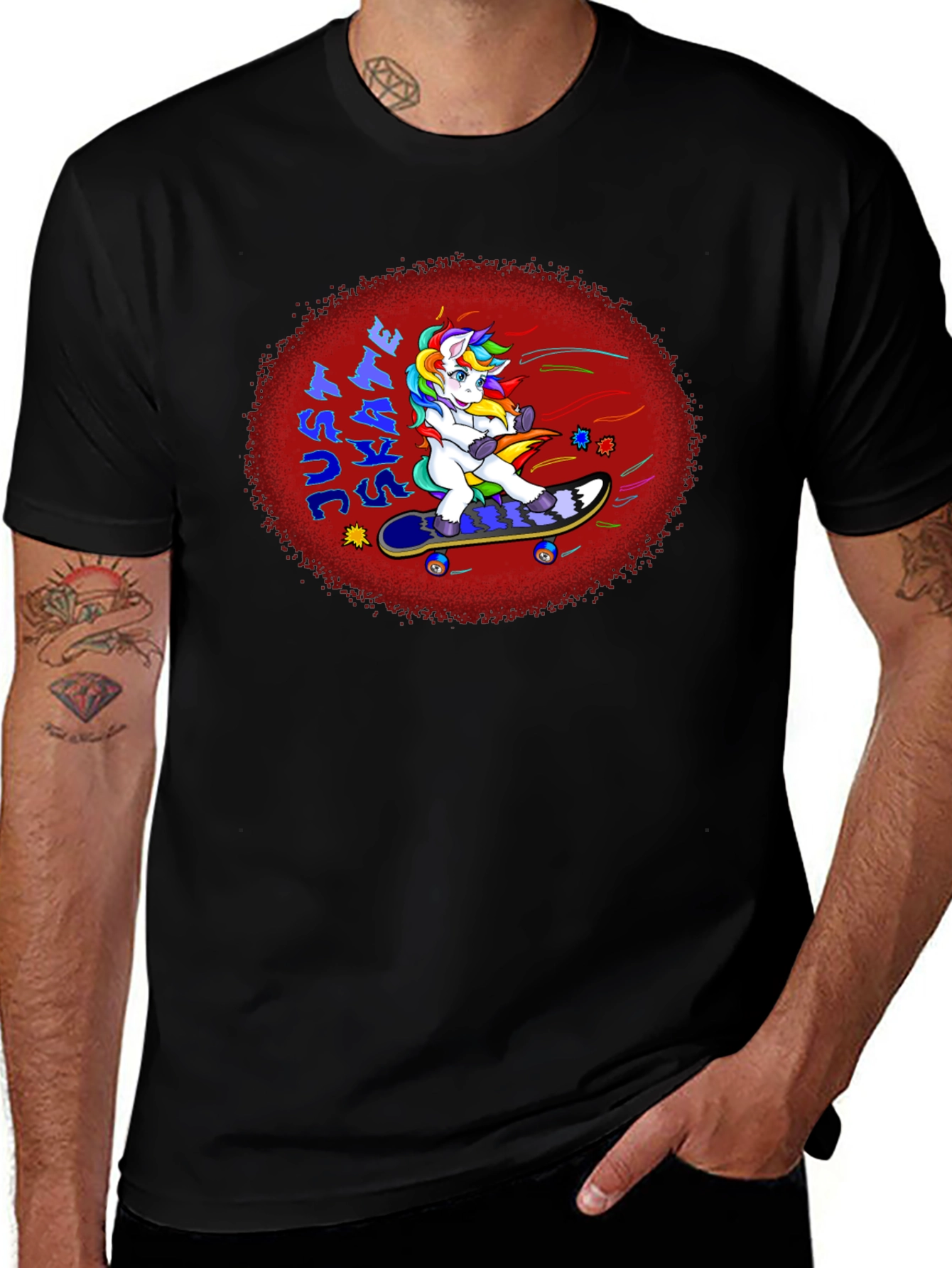 Unicorn Skateboarding T-Shirt - Unique Graphic Tee