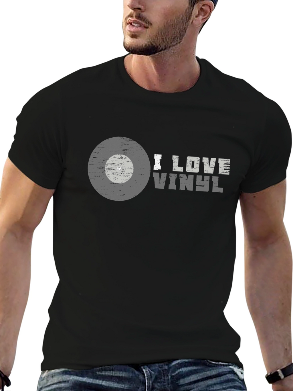 I Love Vinyl Graphic Tee - Music Lover T-Shirt
