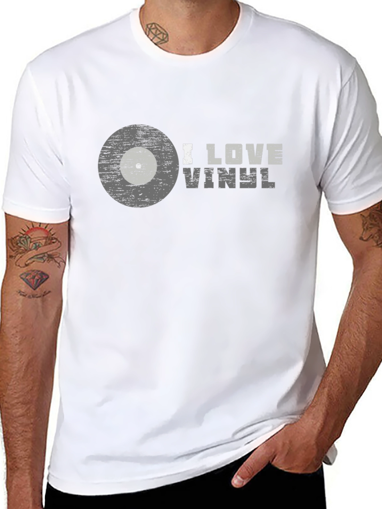 I Love Vinyl Graphic Tee - Music Lover T-Shirt