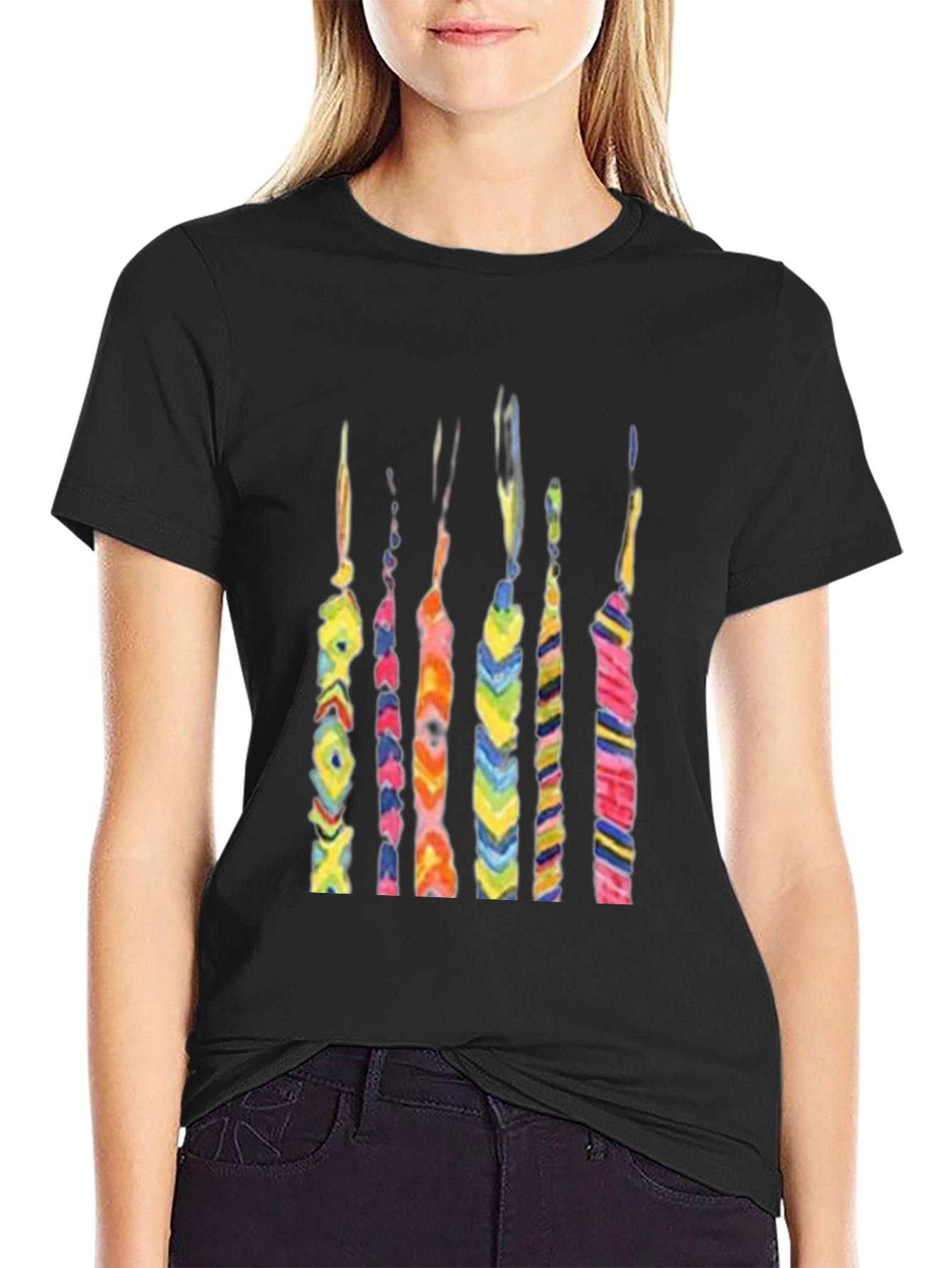 Abstract Colorful Friendship Bracelet Design T-Shirt
