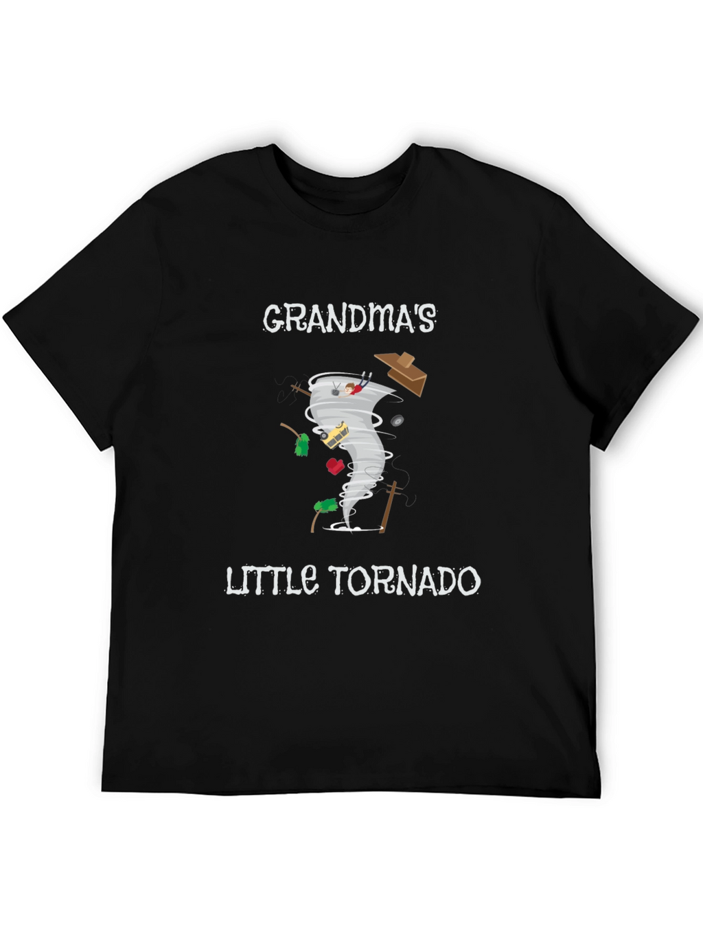 Grandmas Little Tornado Black Graphic Tee