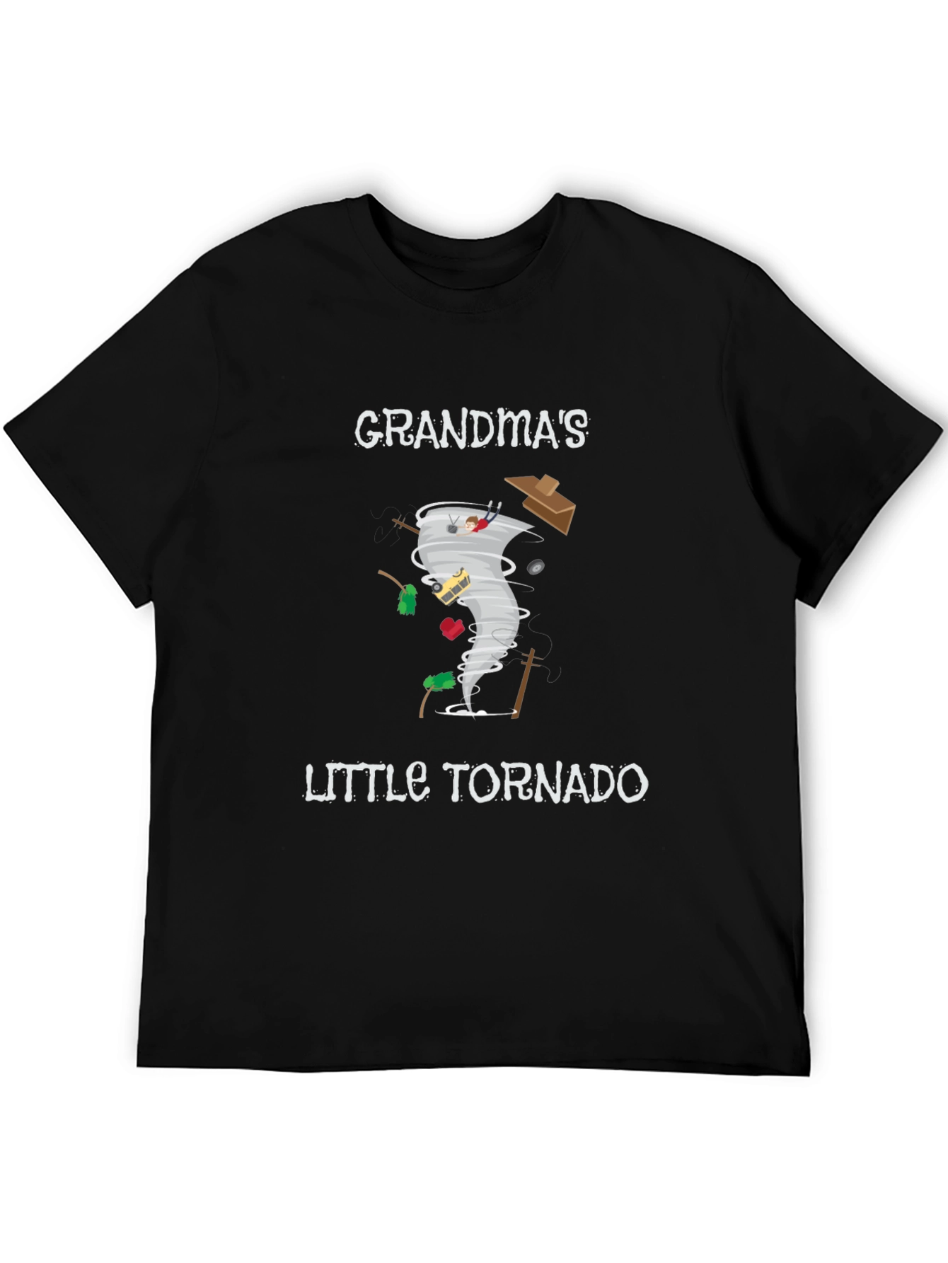 Grandmas Little Tornado Black Graphic Tee