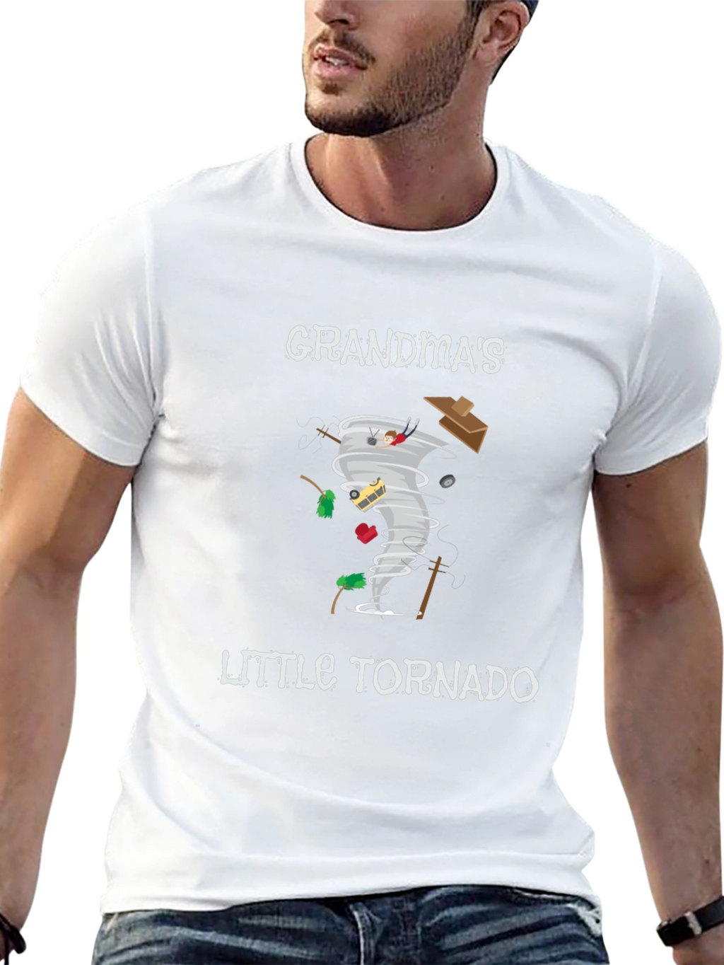 Grandmas Little Tornado Black Graphic Tee