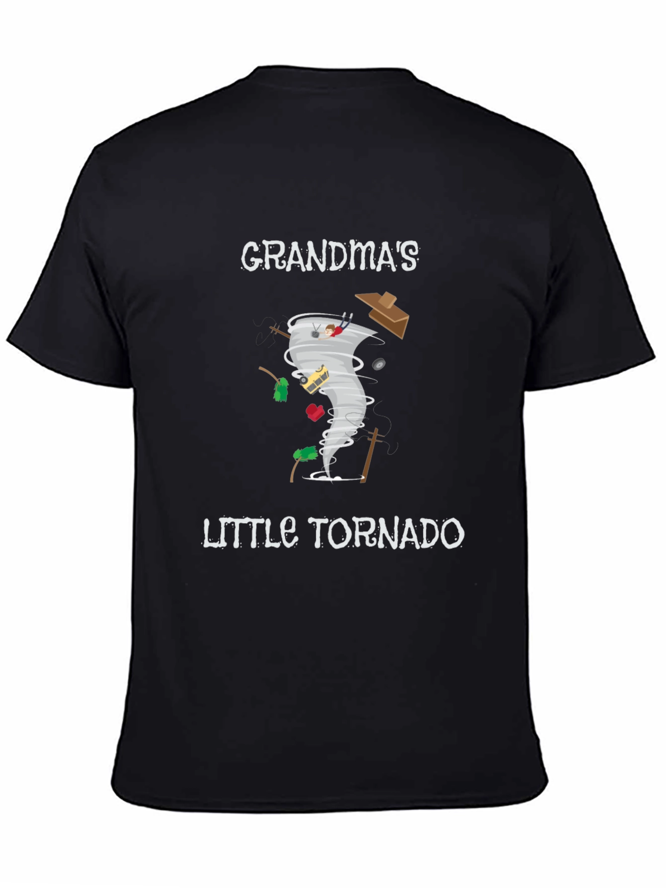 Grandmas Little Tornado Black Graphic Tee
