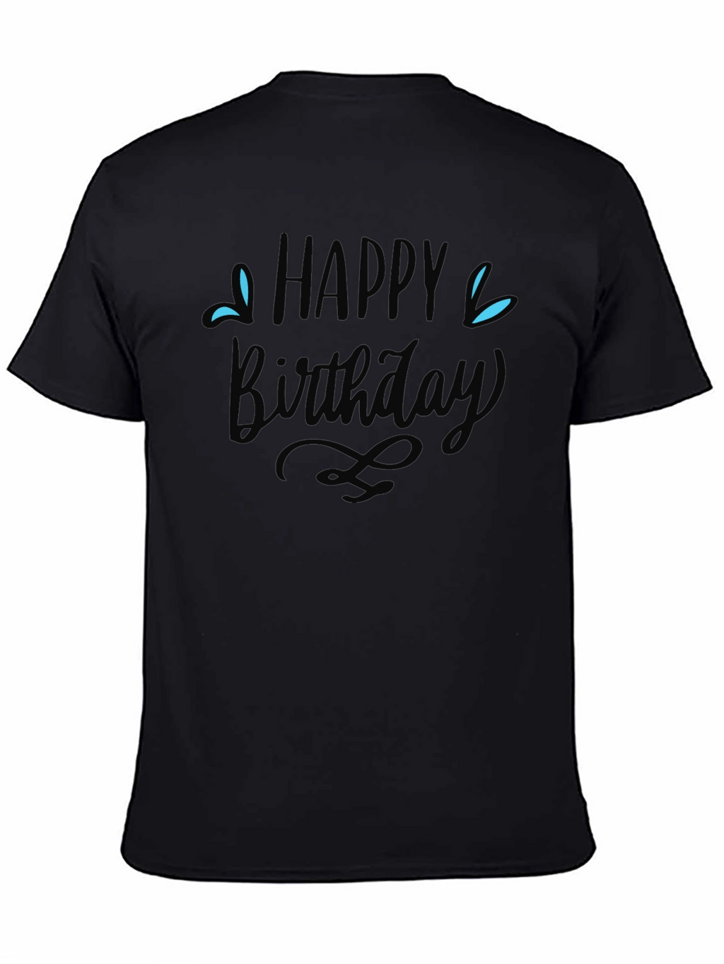 Happy Birthday Graphic Tee - Mens Black T-Shirt