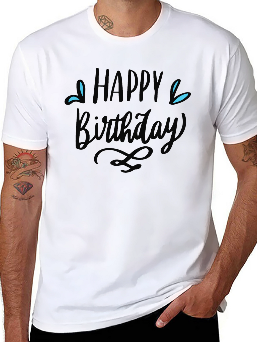 Happy Birthday Graphic Tee - Mens Black T-Shirt