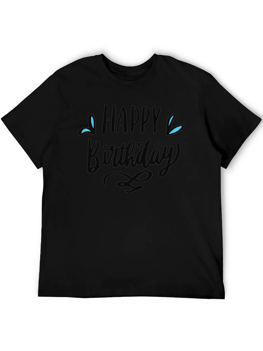 Happy Birthday Graphic Tee - Mens Black T-Shirt
