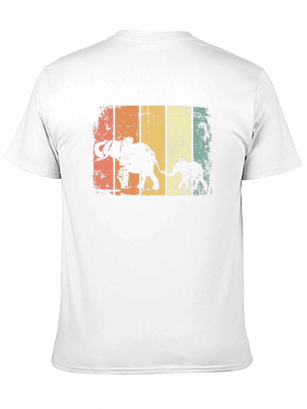 Retro Elephant Family Graphic T-Shirt