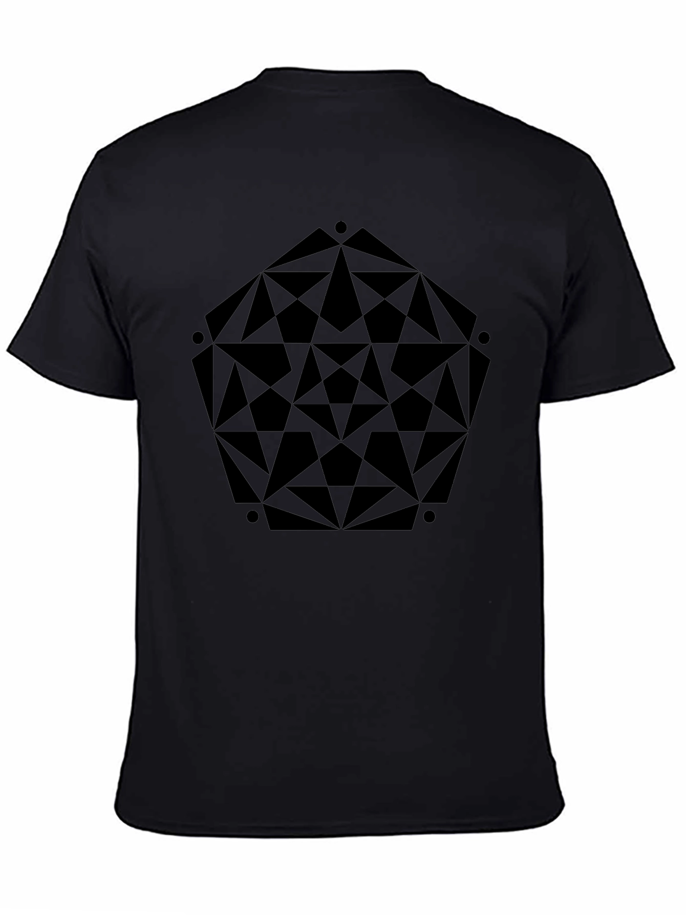 Geometric Print Black T-Shirt