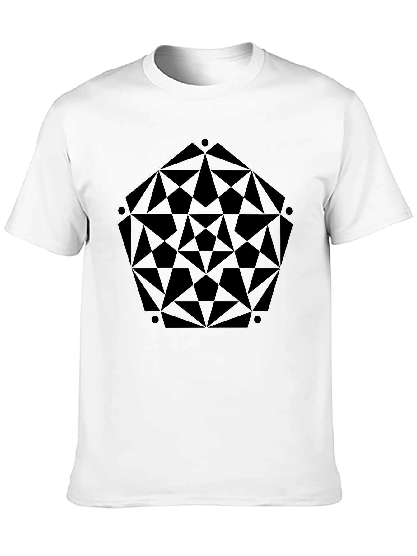 Geometric Print Black T-Shirt