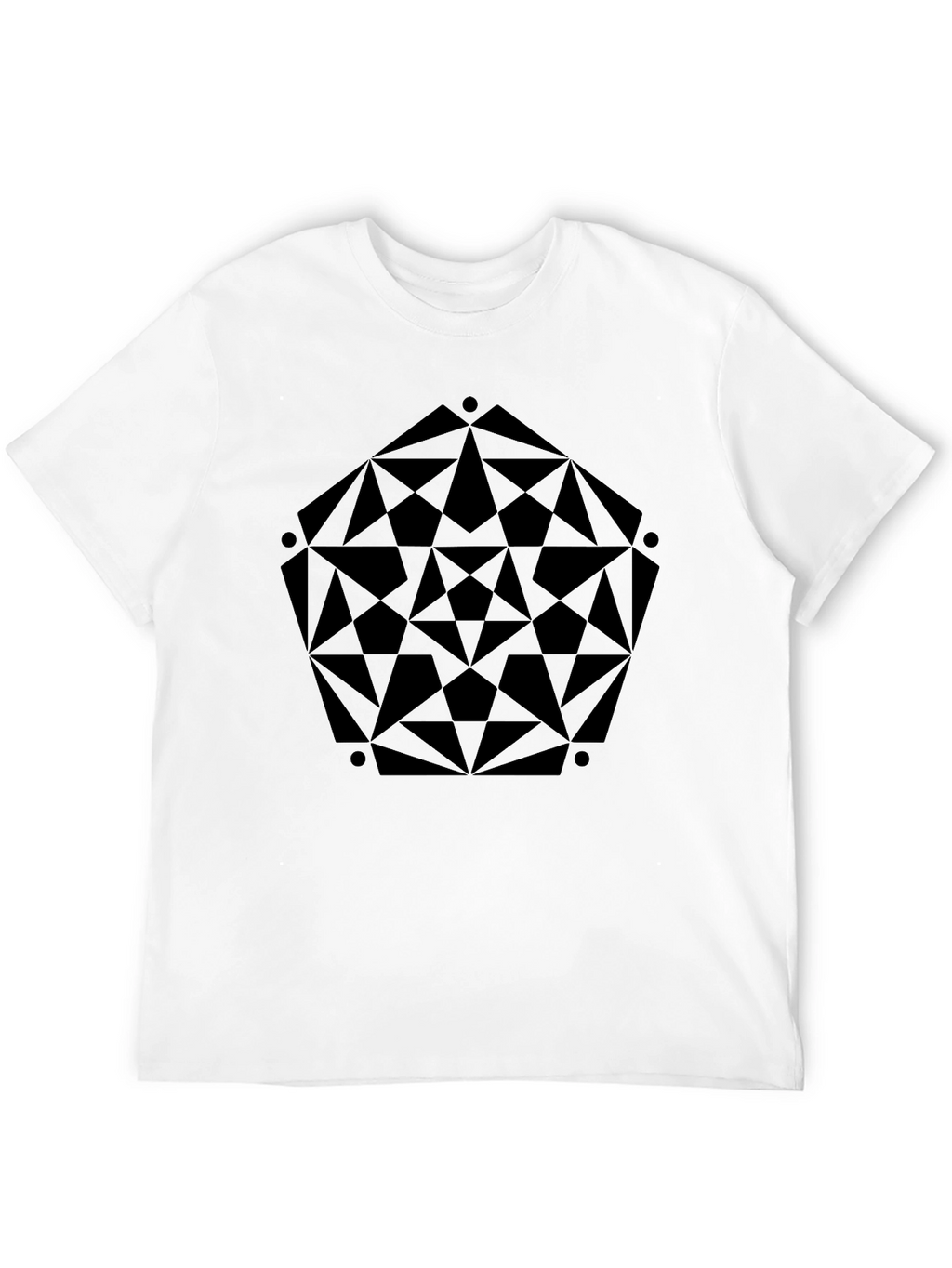 Geometric Print Black T-Shirt